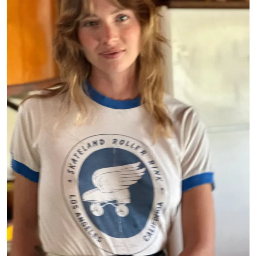 NEW Stoned Immaculate Roller‎ Rink Ringer Tee Size Small (S) - Picture 2 of 9